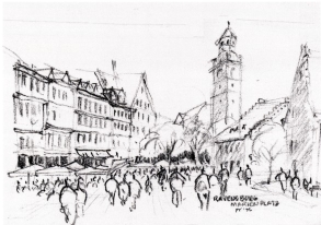 sketch of Ravensburg, Germany